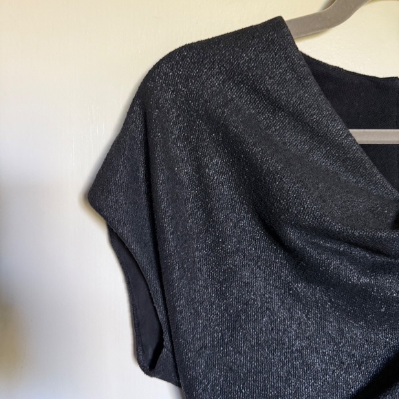 Helmut‎ Lang Black Wool Asymmetrical Dress Size 2 LBD - Picture 3 of 11